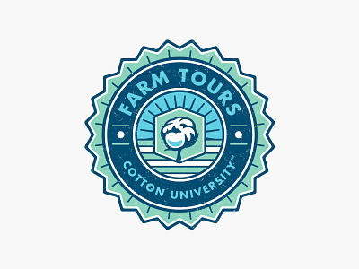 Cotton Incorporated: Farm Tours logotype v2 badge design emblem identity illustration logo seal