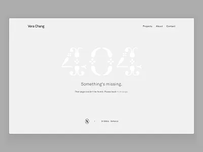 404 Page 404 minimal portfolio ui website