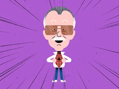 Stan Lee character illustration marvel portrait spiderman stan lee superhero vintage