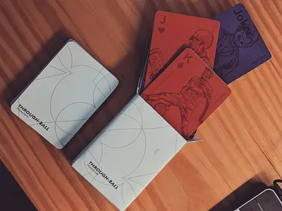 Through-Ball Playing Cards cards character characters design graphic design illustration paper personalities playing cards print rough sketch