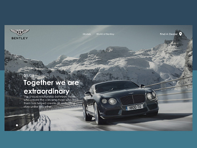 Bentley Motors design flat minimal typography ui ux web website