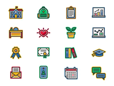 Education Icons data education icon icon set schools teaching