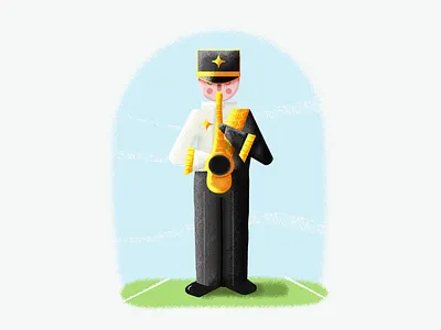 Marching Knights alto sax band caseyillustrates football illustration illustrator marching marching knights music orlando saxophone ucf vector