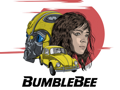 Bumblebee Movie Poster adobe adobe draw alternative movie poster apple pencil art bumblebee movie celebrity design digital art fan art graphic design hailee steinfeld illustration movie art movie poster paramount transformers vw bug