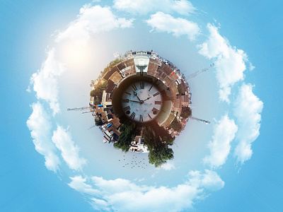 Urban Life Bomb city clouds concept art creative creative design illustration life manipulation photo manipulation photoshop tiny planet urban