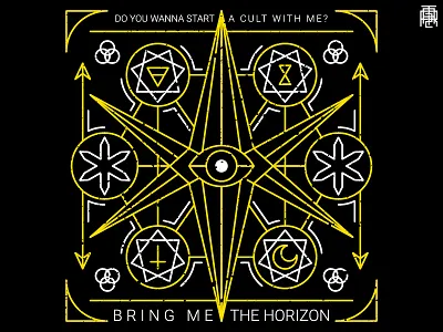 Start a Cult arrow bmth bring me the horizon crescent cross cult line lineart metal monoline moon rock