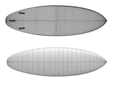 Surfboards Shape3d frente e Verso 3d art surfboards