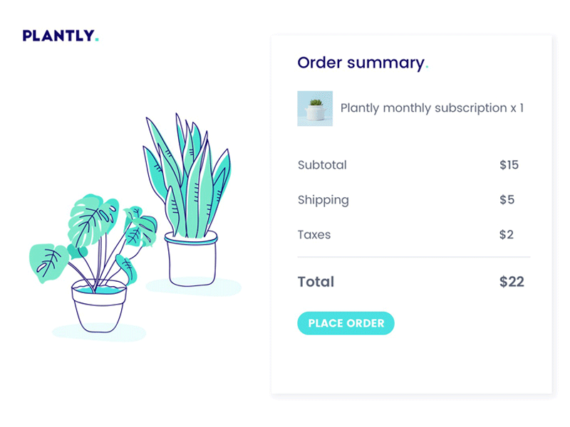 Daily UI 002 Checkout checkout dailui daily ui 002 dailyui002 design form illustration plant plant illustration ui ui challange ui design uxdesign uxui