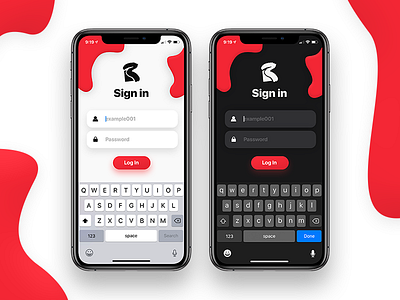 Login Page app button clean color dailyui dark glow in ios iphone iphone x light log login sign splash ui