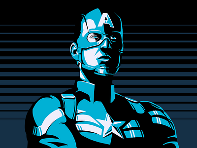 Captain America hero illustration limited color palette marvel vector