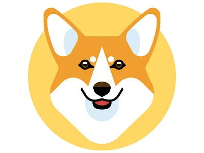 Corgi character corgi dog home pet muzzle smile vector