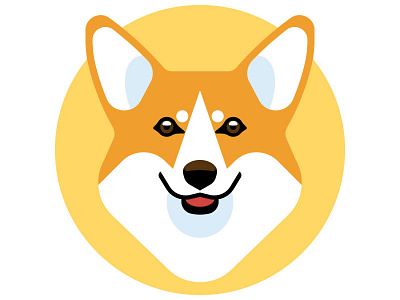 Corgi character corgi dog home pet muzzle smile vector