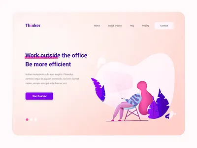 Thinker - LP with illustration 🌳🌳🌳 design ui ux web webdesign