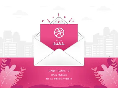 Hello Dribbble! debut design illustration outline