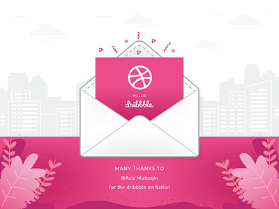 Hello Dribbble! debut design illustration outline