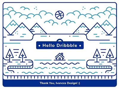 Hello Dribbble :) Thank you Ivancco Design! brand branding corporate identity design dribbble first logo welcome