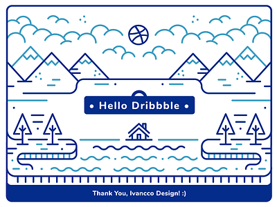 Hello Dribbble :) Thank you Ivancco Design! brand branding corporate identity design dribbble first logo welcome