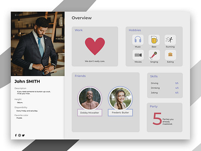 User profile dailyui day6 friends userprofile