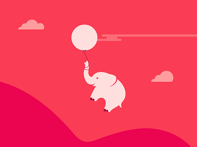 Floating Henry balloon branding elephant floating icon design illustration