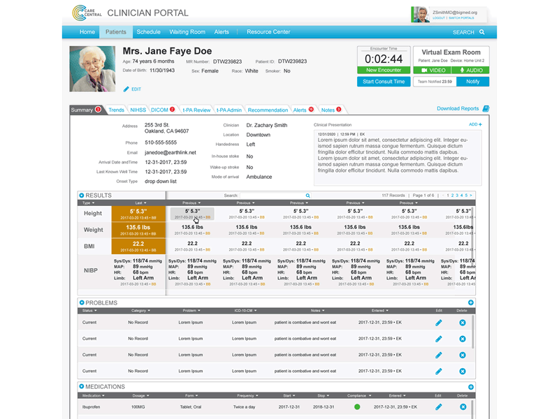 Before and After medical portal ui