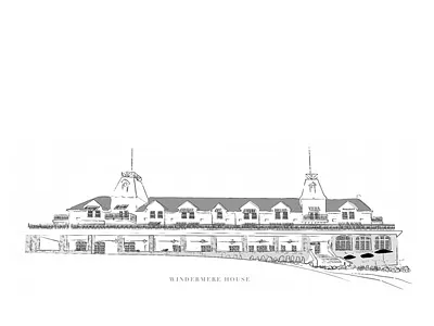 Windermere House building illustration heritage illustration wedding venue