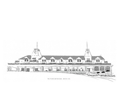 Windermere House building illustration heritage illustration wedding venue