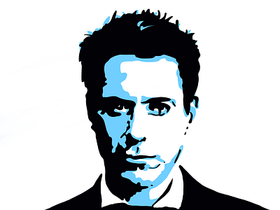 RDJ celebrity collage cut out graphic design handmade illustration ironman marvel popculture portrait procreate