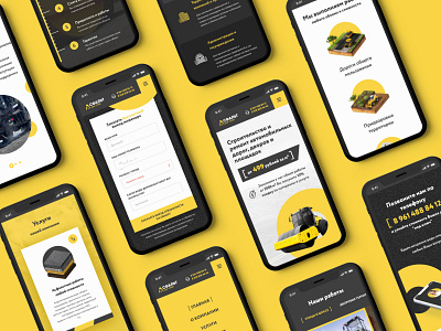 Asphalt DorStroy Mobile adaptive branding design illustration mobile ui ux web