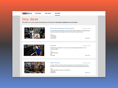 DailyUI#47 - Activity Feed 047 dailyui figma npr tiny desk