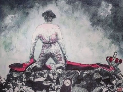 El torero acuarela arte diseño ilustración técnica mixta