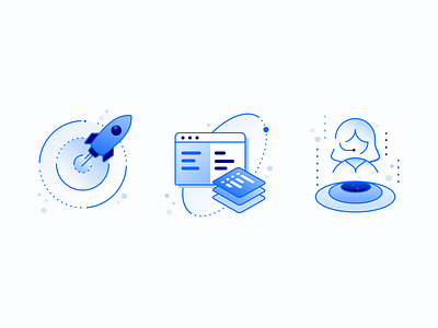 Spaces Page Icons design digital icon illustration ocean spaces ui web