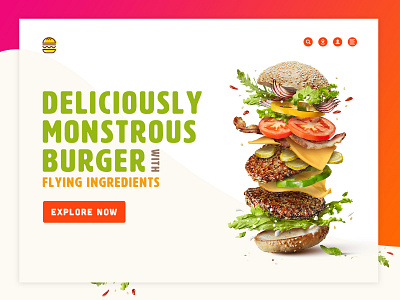 Food Ui Card burger design food foodie inspiration landing page tasty ui web