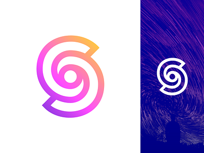 S For Swirl Logo Design Exploration brand identity branding graphic for sale unused buy internet marketing web designer letter s typography type logo mark symbol icon startup business socia media text custom shape creative twist loop lines center ui app modern gradient