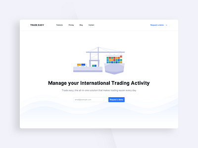 Trade Easy Home docking freight header home illustation trading ui website