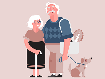 RoboMG - LRC 05 character character design colour couple dog illustration people shopping vector