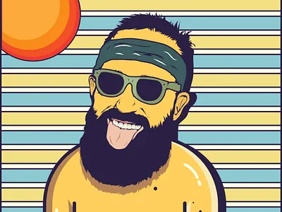 Days Of Summer adobe art beach color cool creative darwing design designer fun graphic design head illustration illustrator cc men summer summer time sun sunglasses vector
