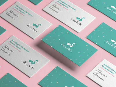 Diva Kids bcard business card logo logo design logotype swan swan cub