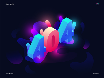 404 Page Concept 3d 404 error page 404 page concept gradient illustration isometric landing page nomsedit ui