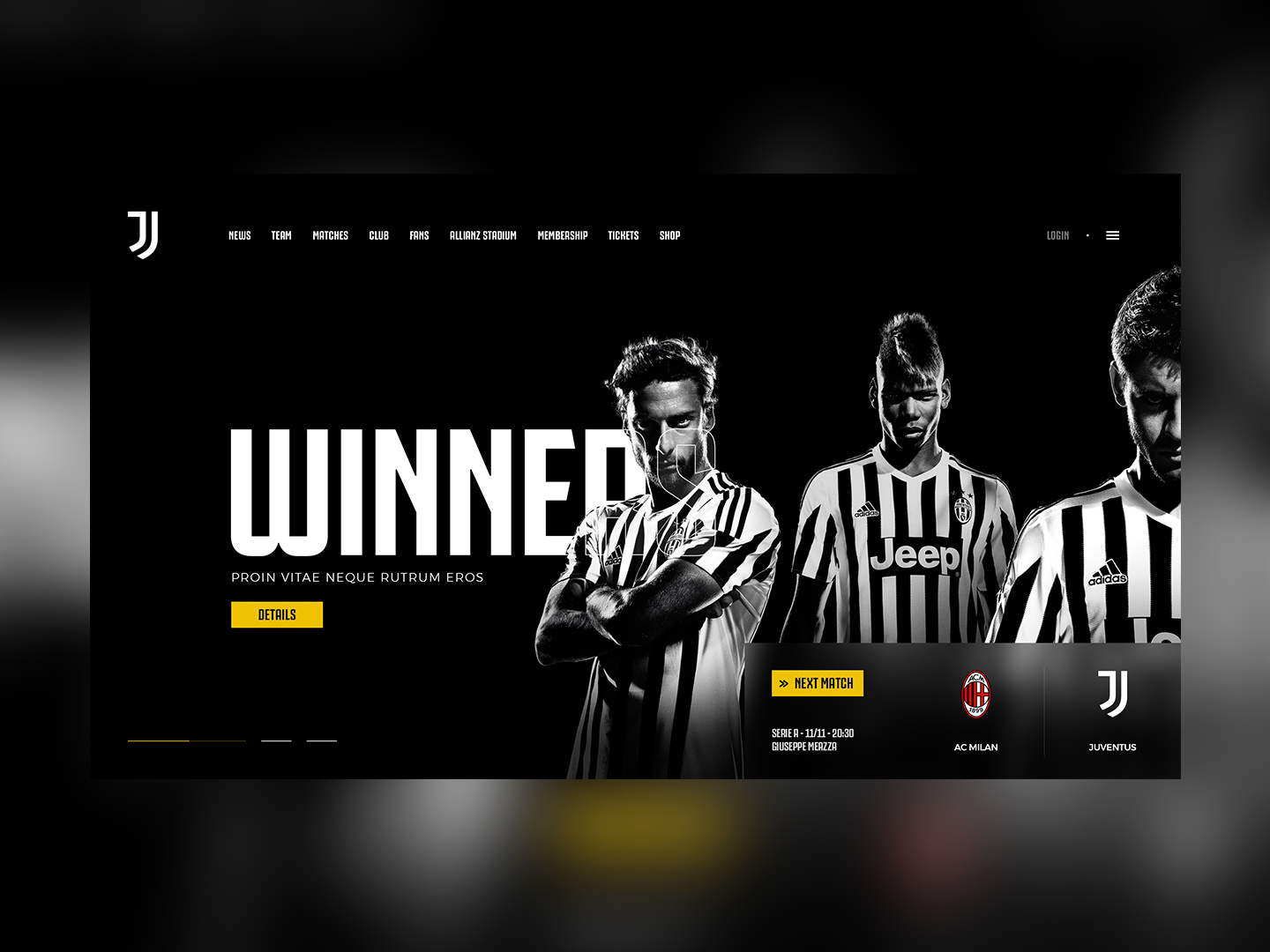 Example of Juventus | Website Concept