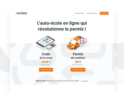 Ornikar.com • New website 🐣 design system desktop driving licence illustration isometric pattern rebranding ui ux