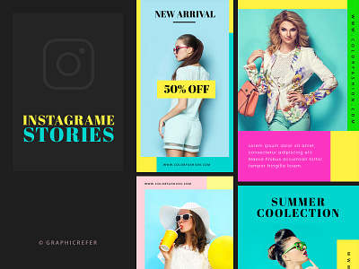 Colourful Instagram stories colourful free design free psd instagram stories