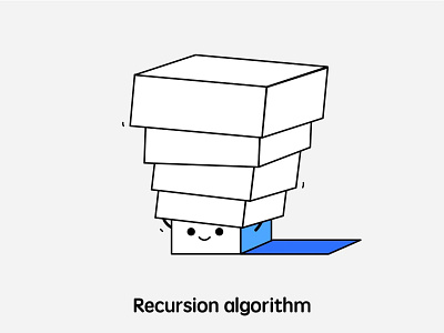 hidden in the box.. cartoon illustration