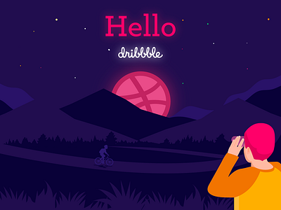 Hello Dribbble! debut dribbble first shot illustration