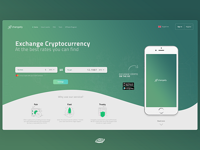 Changelly website concept ui ux web