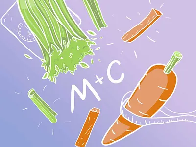 Carrot + Celery art design illustration