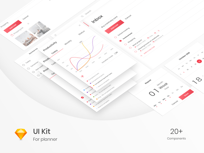 UI Kit For A Task Manager Tool animation animation gif app clean design flat gamification illustration interface interface design isometry minimal ui uikit uiux uiuxdesign ux