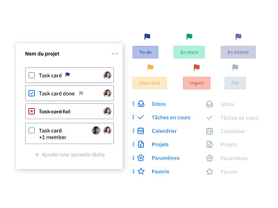 Elements for a Task App application design dribbble graphism interface ui ux webdesign