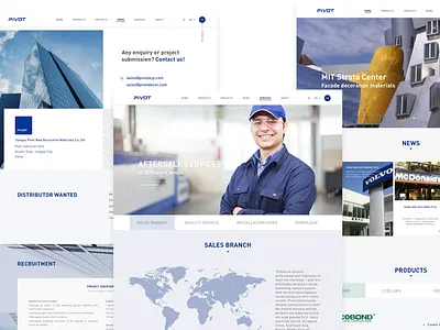 pivot web part 01 blue character clean company design ui ux web website white