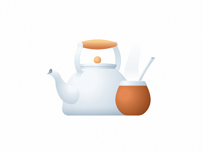 Mate! argentina gradient icon illustration kettkle mate sticker subtle tea