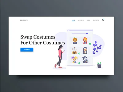 Costume Landing Page 5ideasaday adobe adventure app branding creative design fiveideasaday idea illustration mockup photoshop ui ux